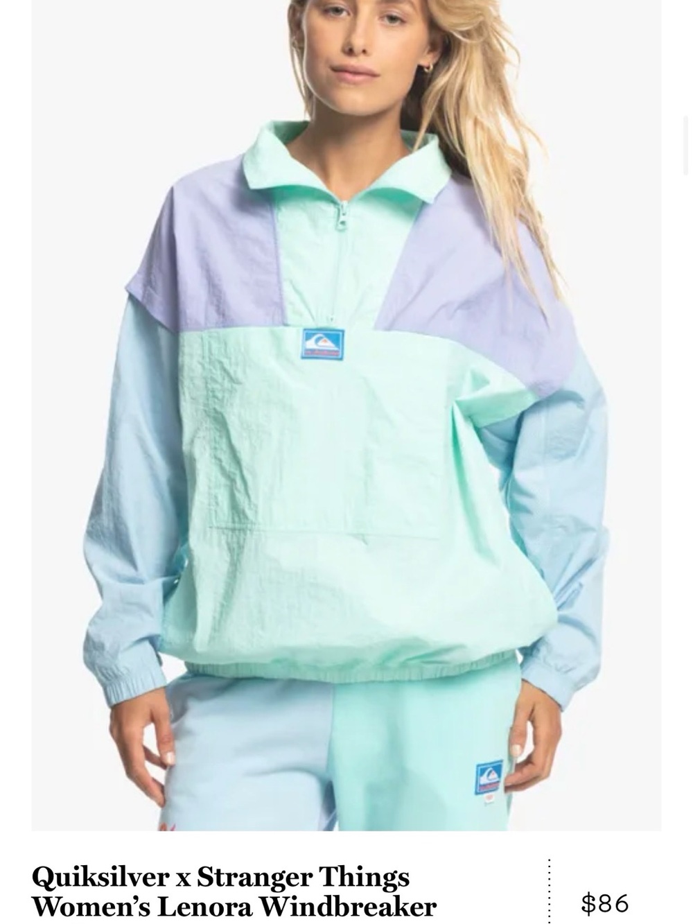 Quiksilver x Stranger Things Women’s Lenora Windbreaker Jacket M